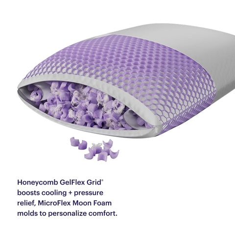 Washable stretch-knit cover zipper close-up showing easy care benefit from Purple