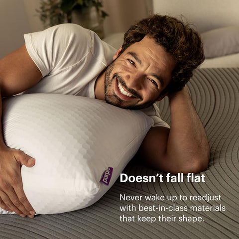 Purple Harmony Pillow next to ruler showing king width for full head support