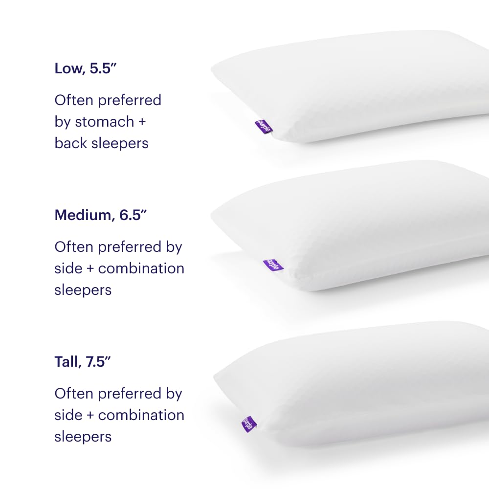 Standard-size Purple pillow in a pillowcase demonstrating fit