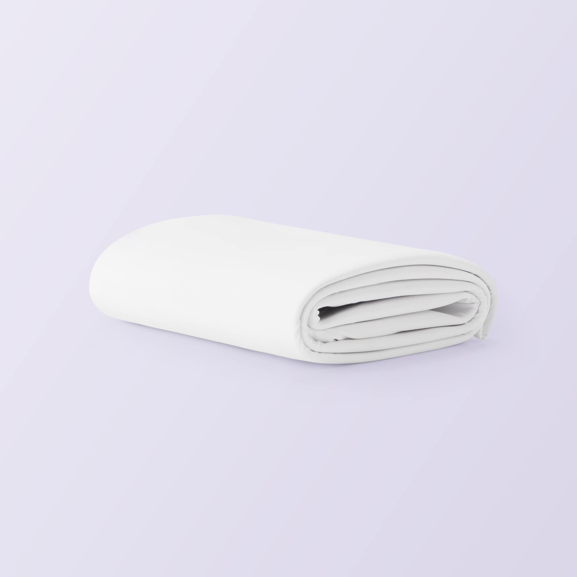 Purple queen front view showing fitted protector and neat corners protecting mattress