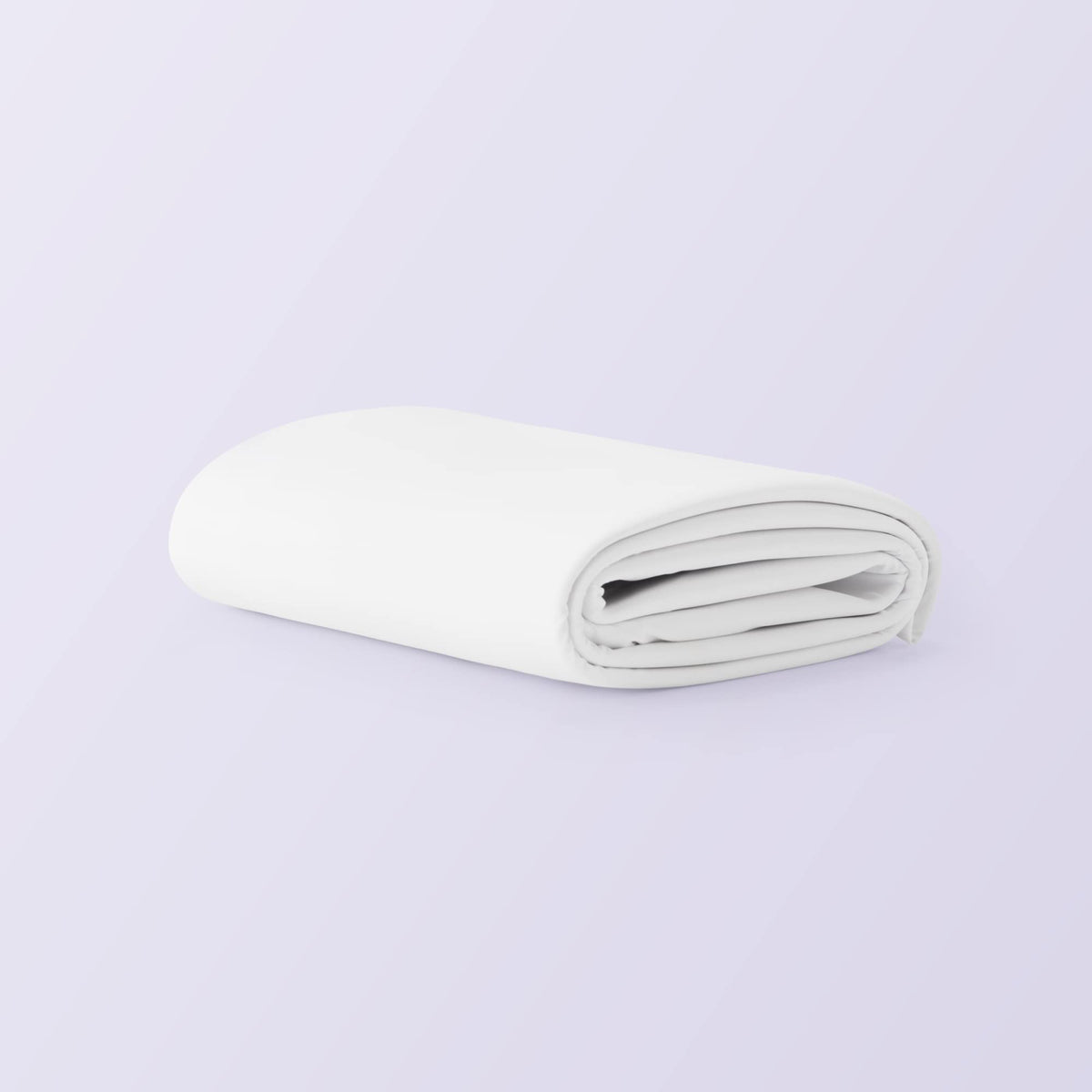 Purple queen front view showing fitted protector and neat corners protecting mattress