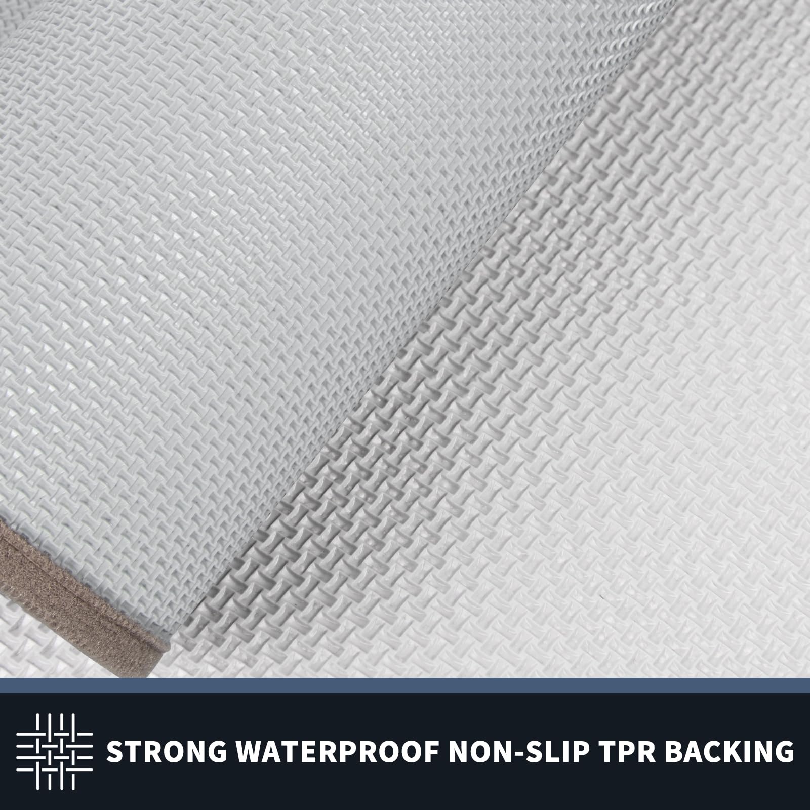 PURRUGS non-slip TPR backing detail providing secure grip and slip prevention