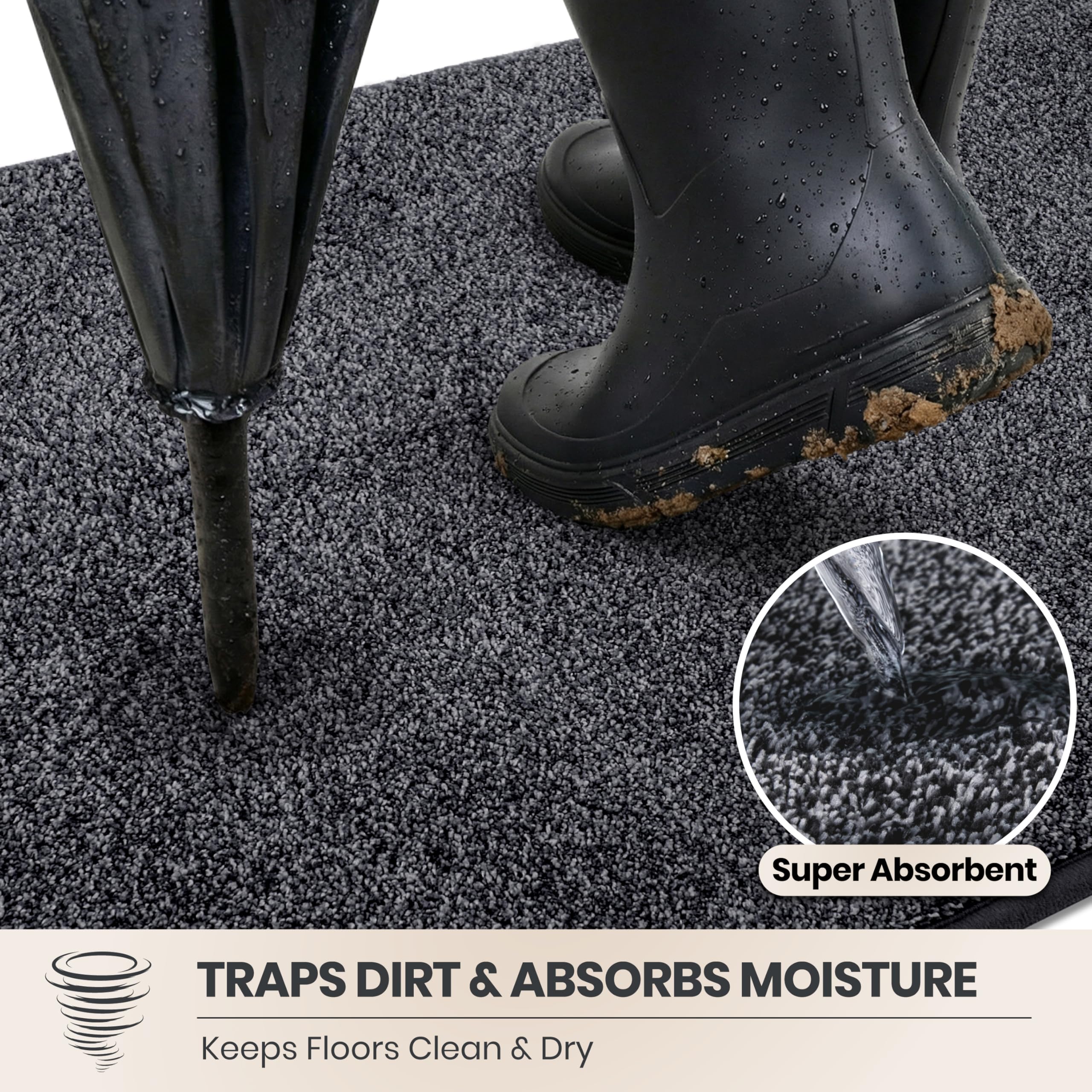 PURRUGS close-up of microfiber pile highlights absorbency and dirt capture