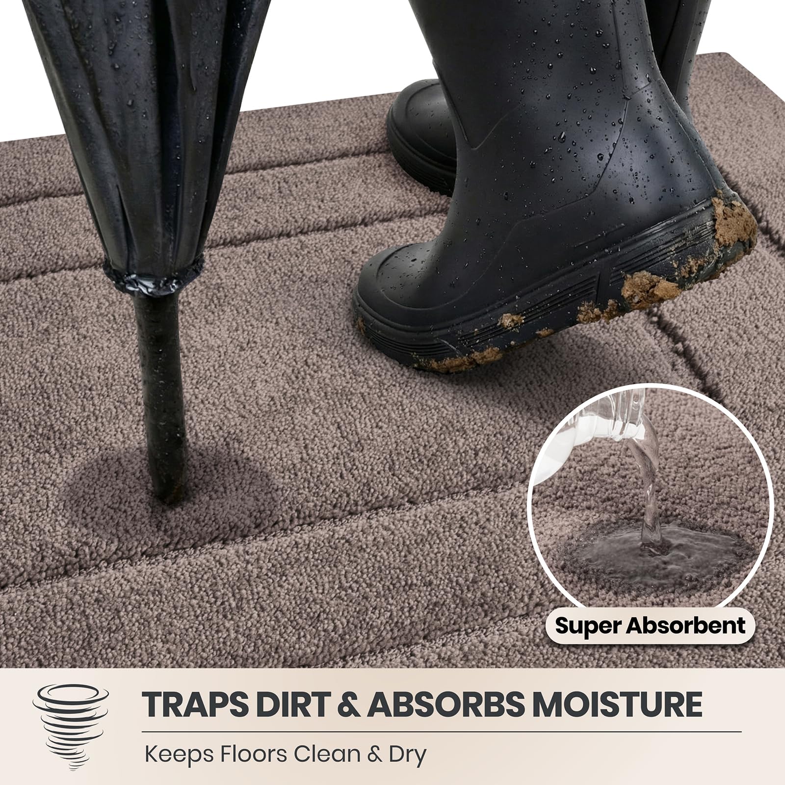 PURRUGS close-up microfiber texture traps dirt and absorbs moisture