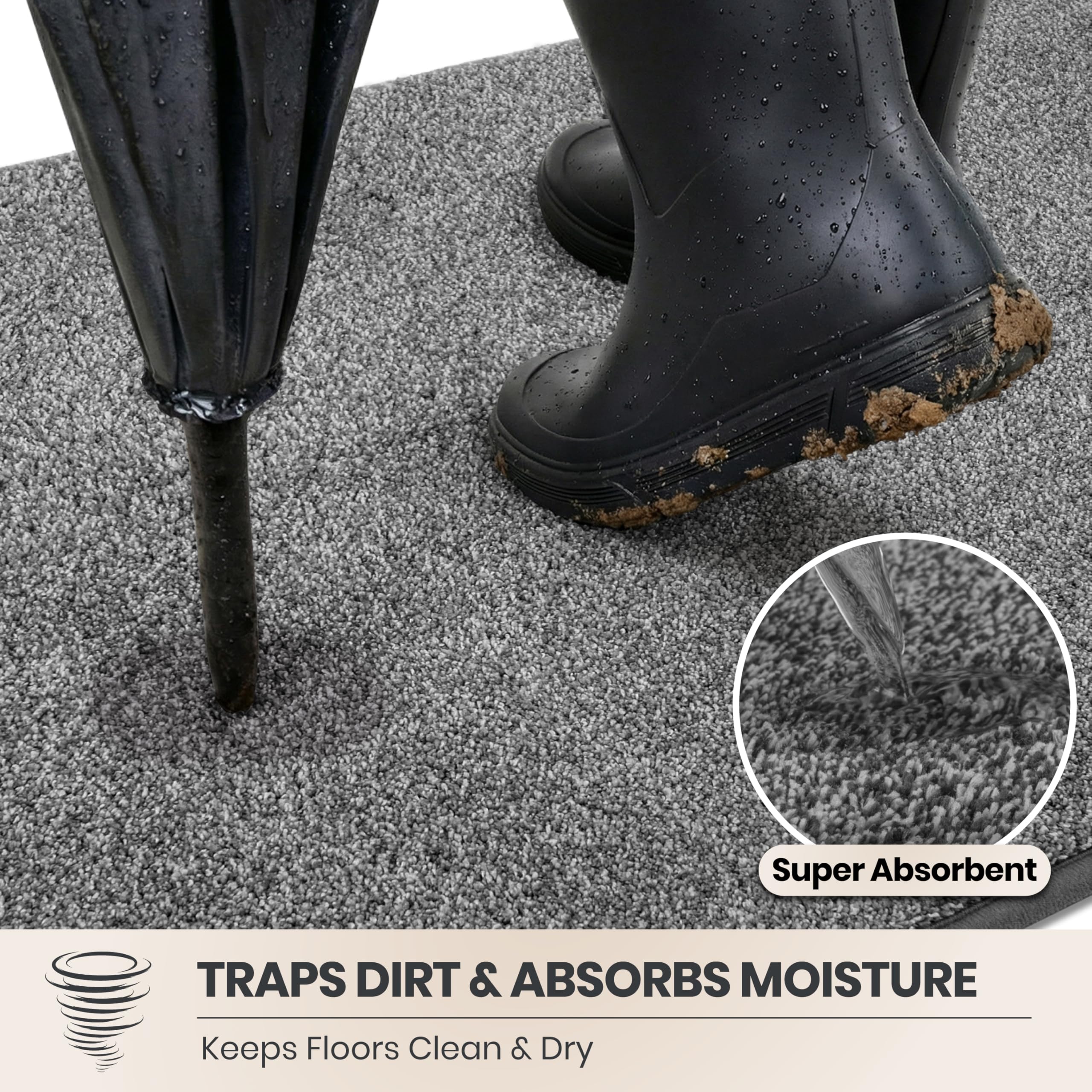 PURRUGS close-up of microfiber pile demonstrating superior dirt trapping and softness
