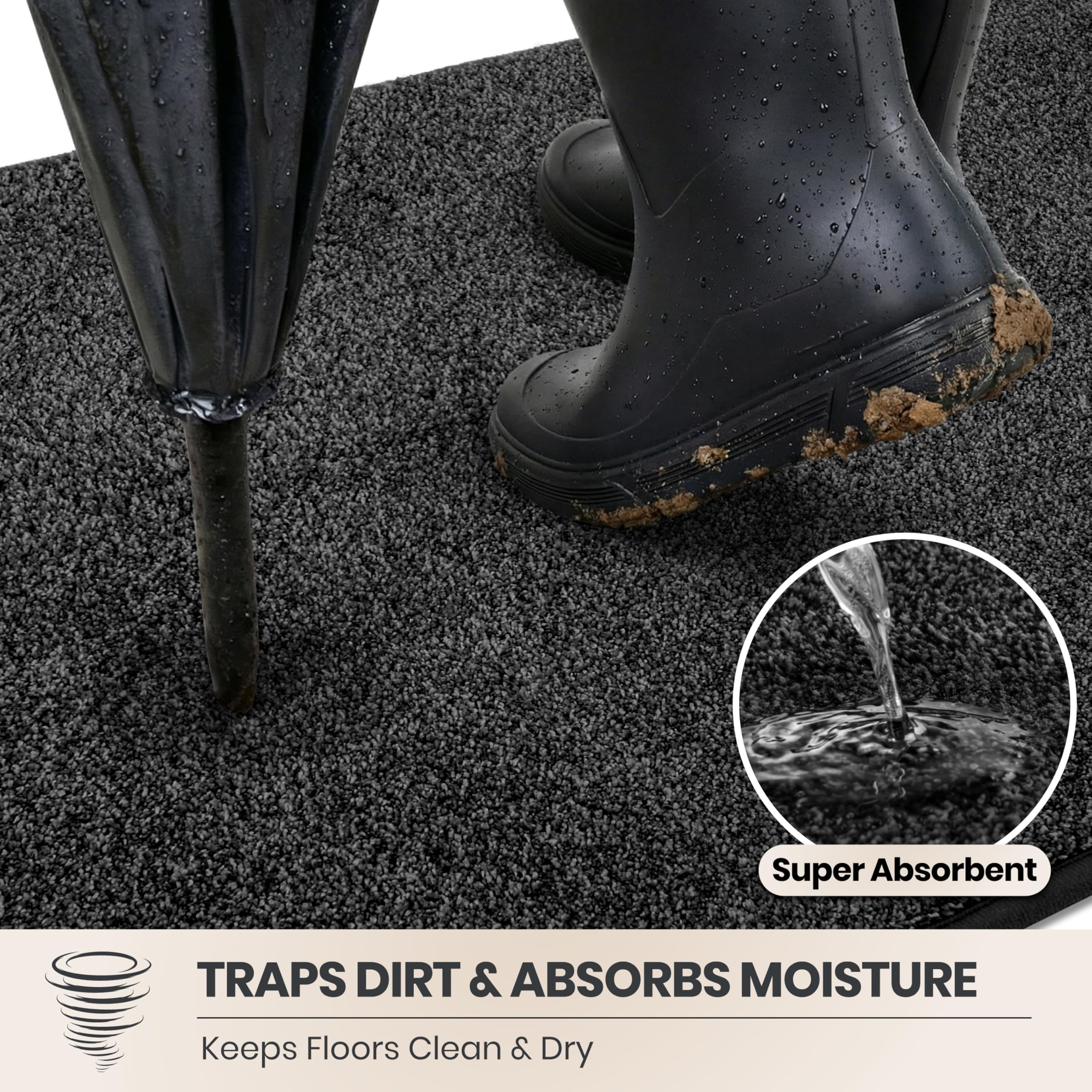 PURRUGS close-up of microfiber pile capturing dirt and absorbing moisture