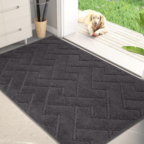 PURRUGS front view charcoal mat showing clean curb appeal