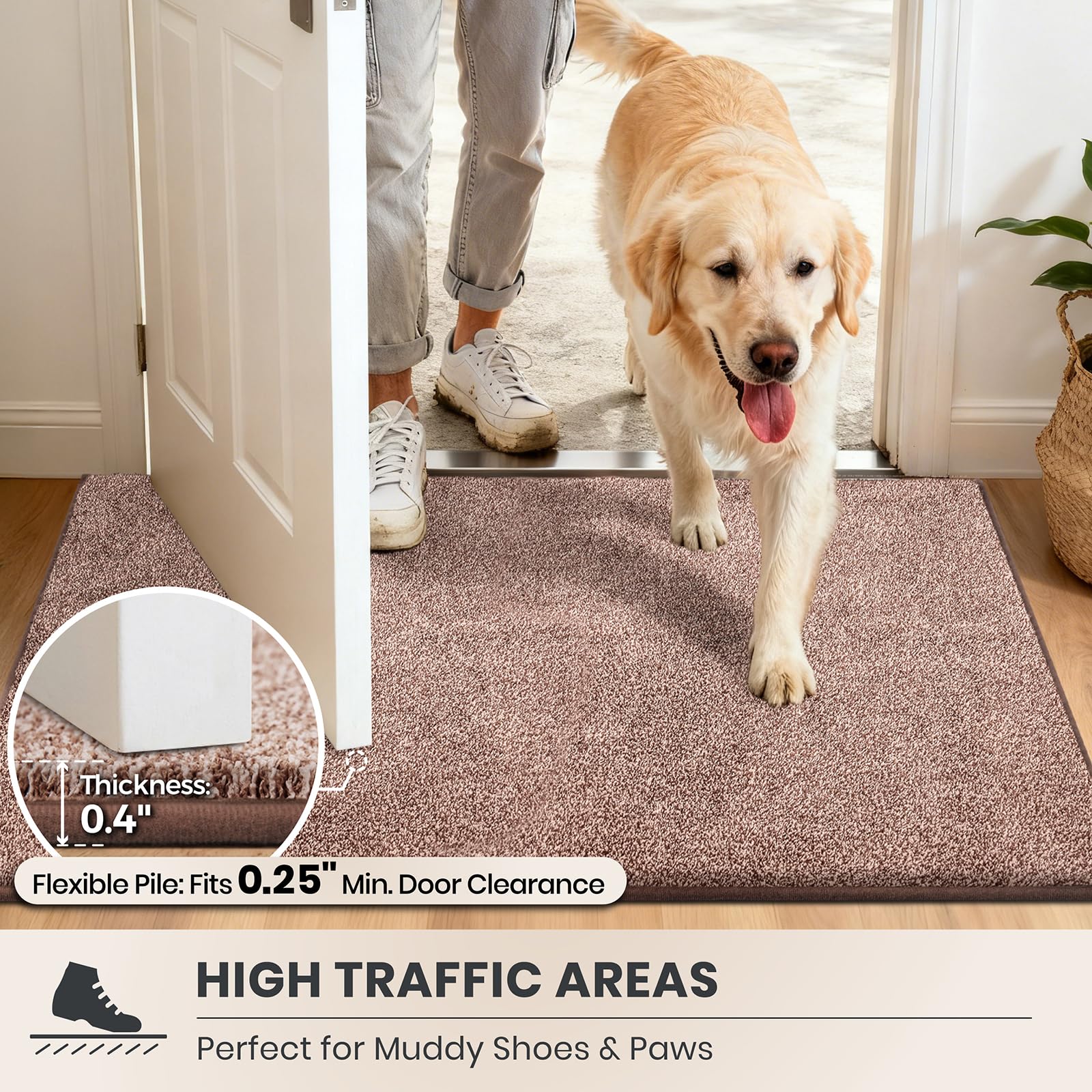 PURRUGS styled in an entryway illustrating clean, welcoming floors