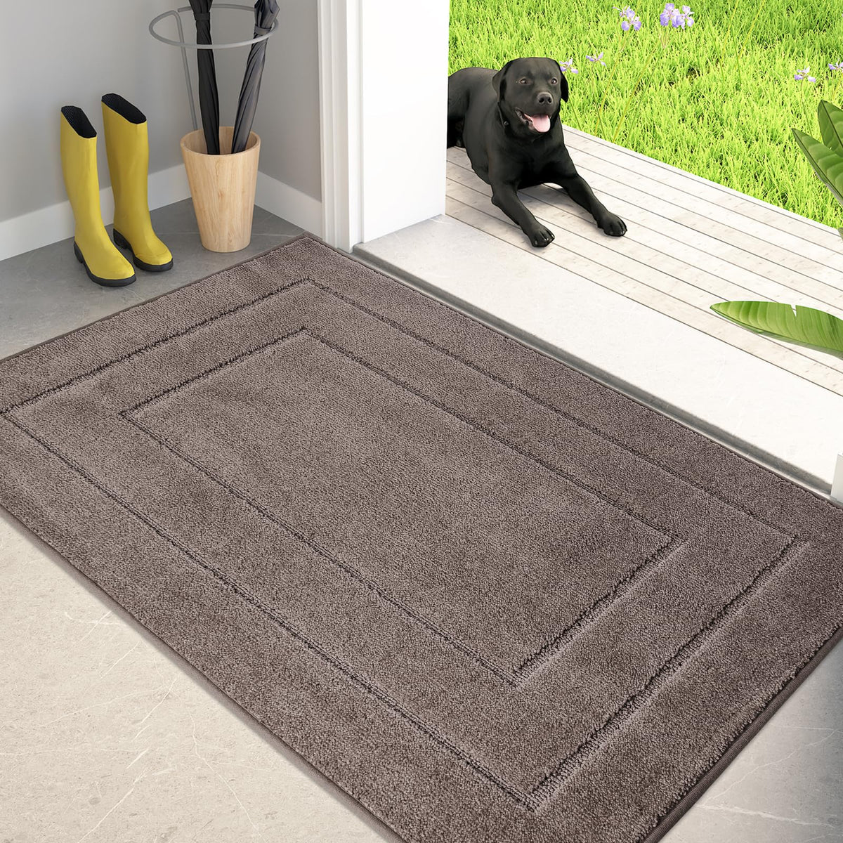 PURRUGS front view at doorway keeps floors clean and welcoming