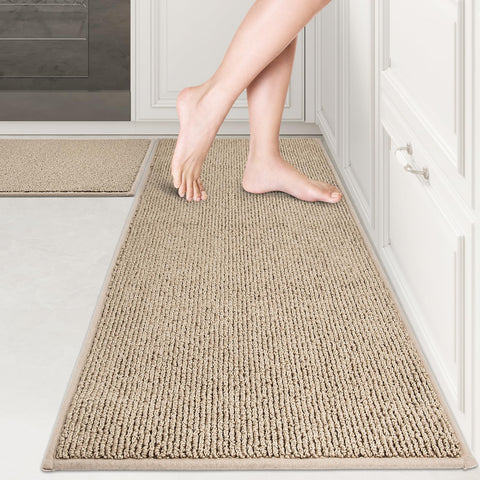 PURRUGS front view of beige two-piece rug set showing style and coverage benefit