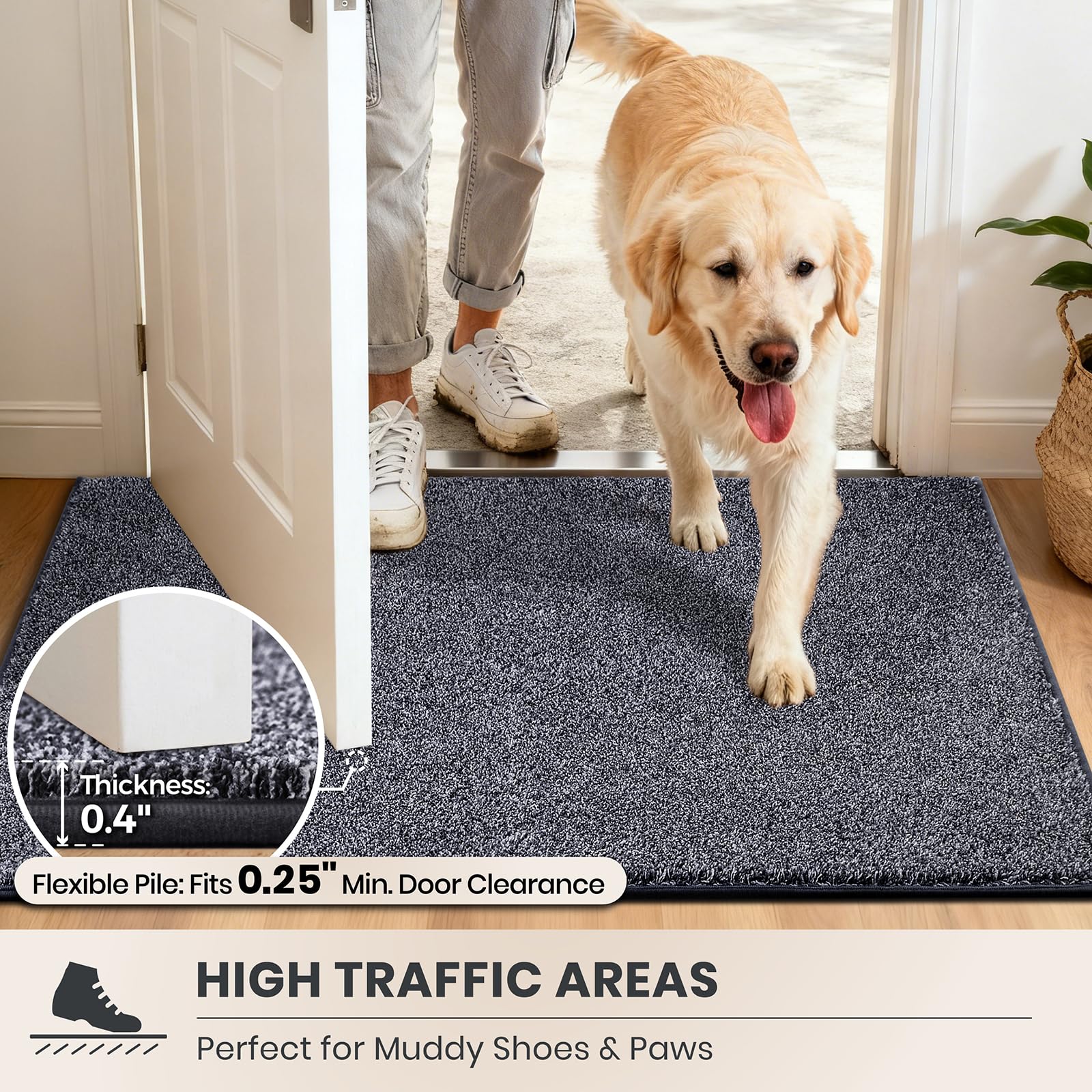 PURRUGS in entryway lifestyle scene keeps floors dry and tidy