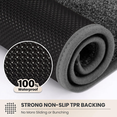 PURRUGS mat under door illustrating low profile that allows smooth door clearance