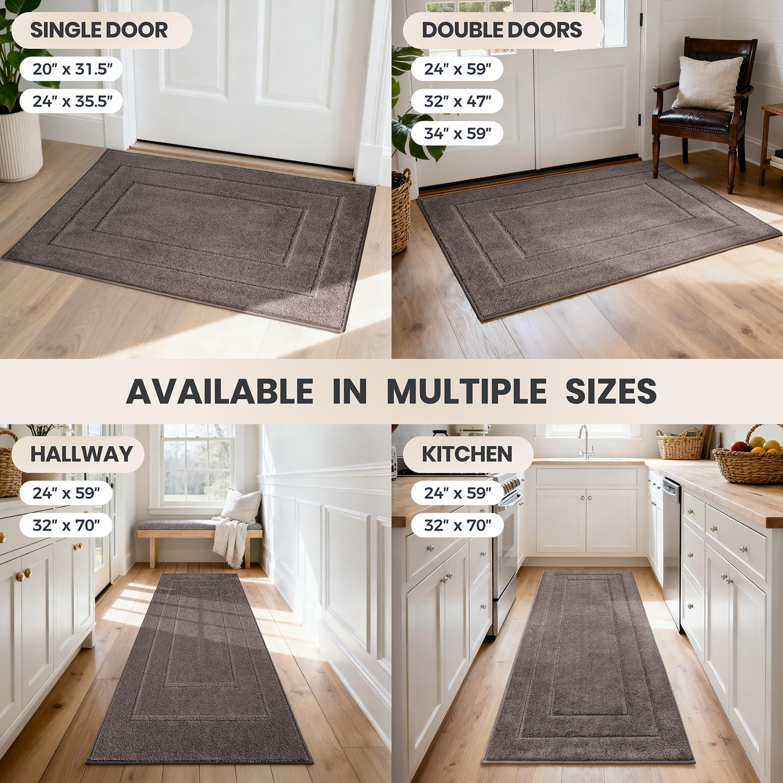 PURRUGS in foyer lifestyle scene creates tidy, low-maintenance entry