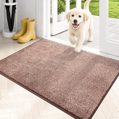 PURRUGS mat front view in brown-light cream showing stylish protection