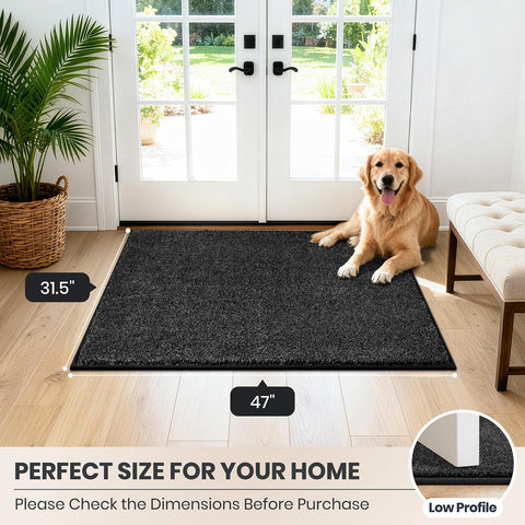 PURRUGS mat next to shoe to show scale and generous 31.5x47 coverage