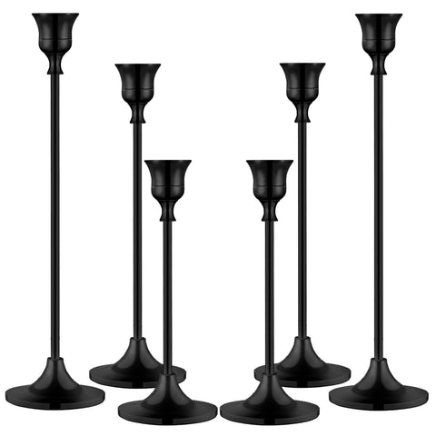 Pusenlan front view of matt black candle holders offering elegant stability