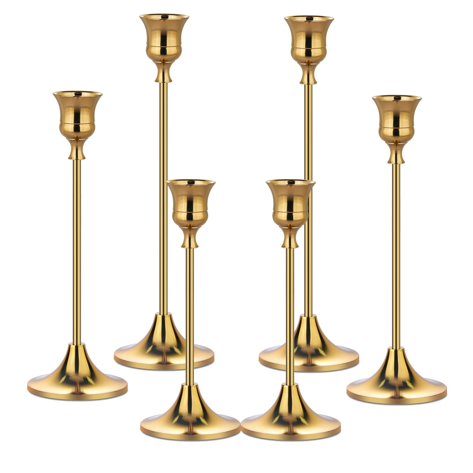 Pusenlan gold front view showing three-height set and elegant finish