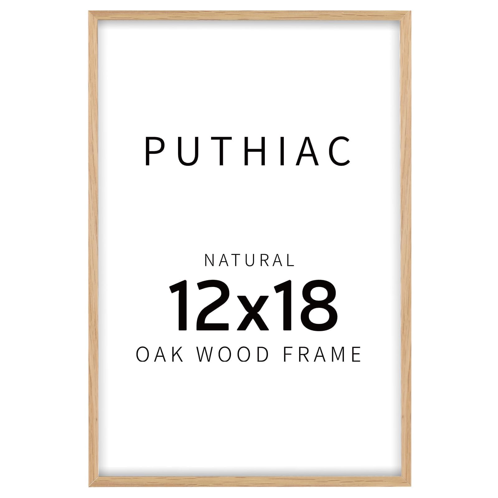 puthiac front view of natural oak frame showing clean lines and warm finish for versatile décor