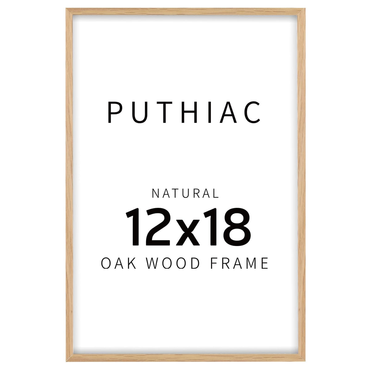 puthiac front view of natural oak frame showing clean lines and warm finish for versatile décor