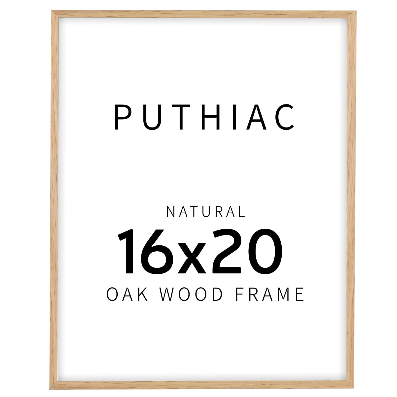 puthiac front view natural oak frame shows clean lines and warm finish