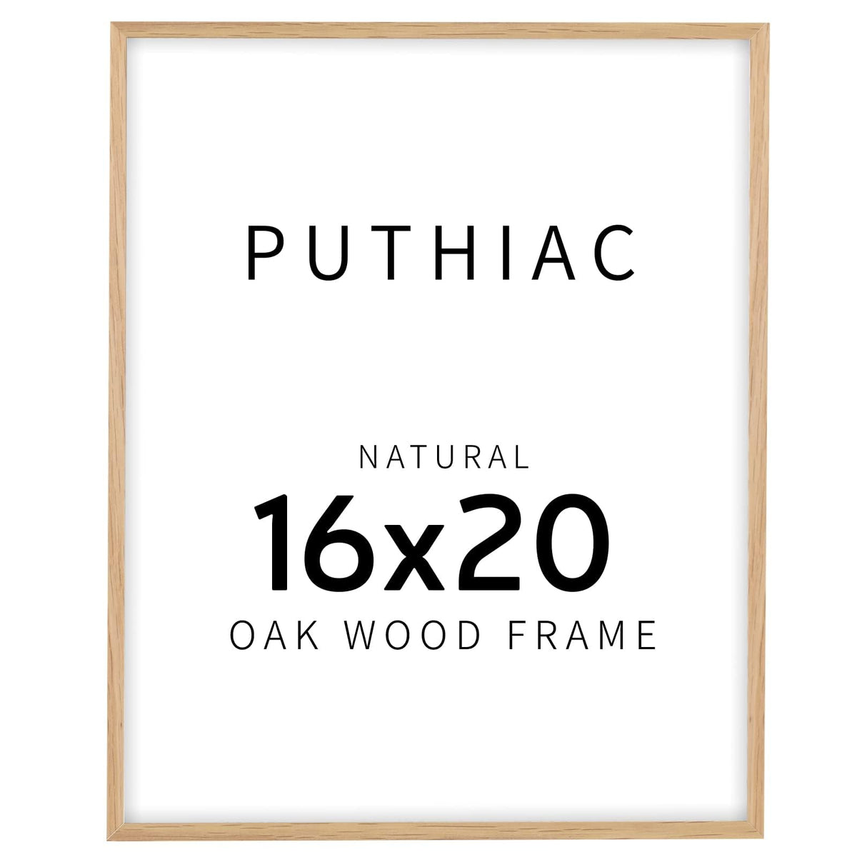 puthiac front view natural oak frame shows clean lines and warm finish