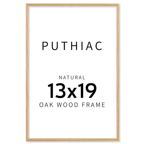puthiac solid oak frame front view showing warm finish and slim profile