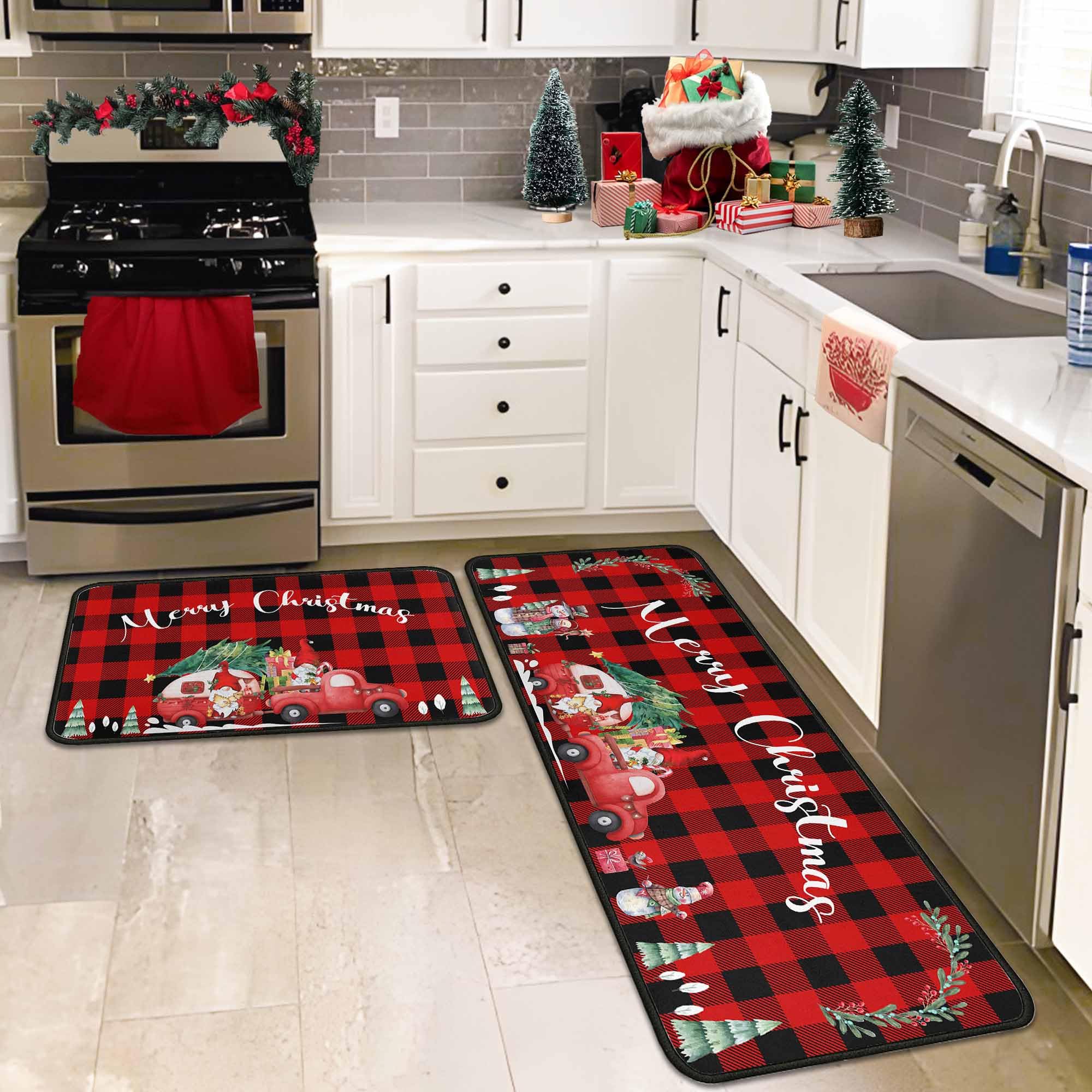 Putware L-shaped mat in front of oven protects floors during cooking