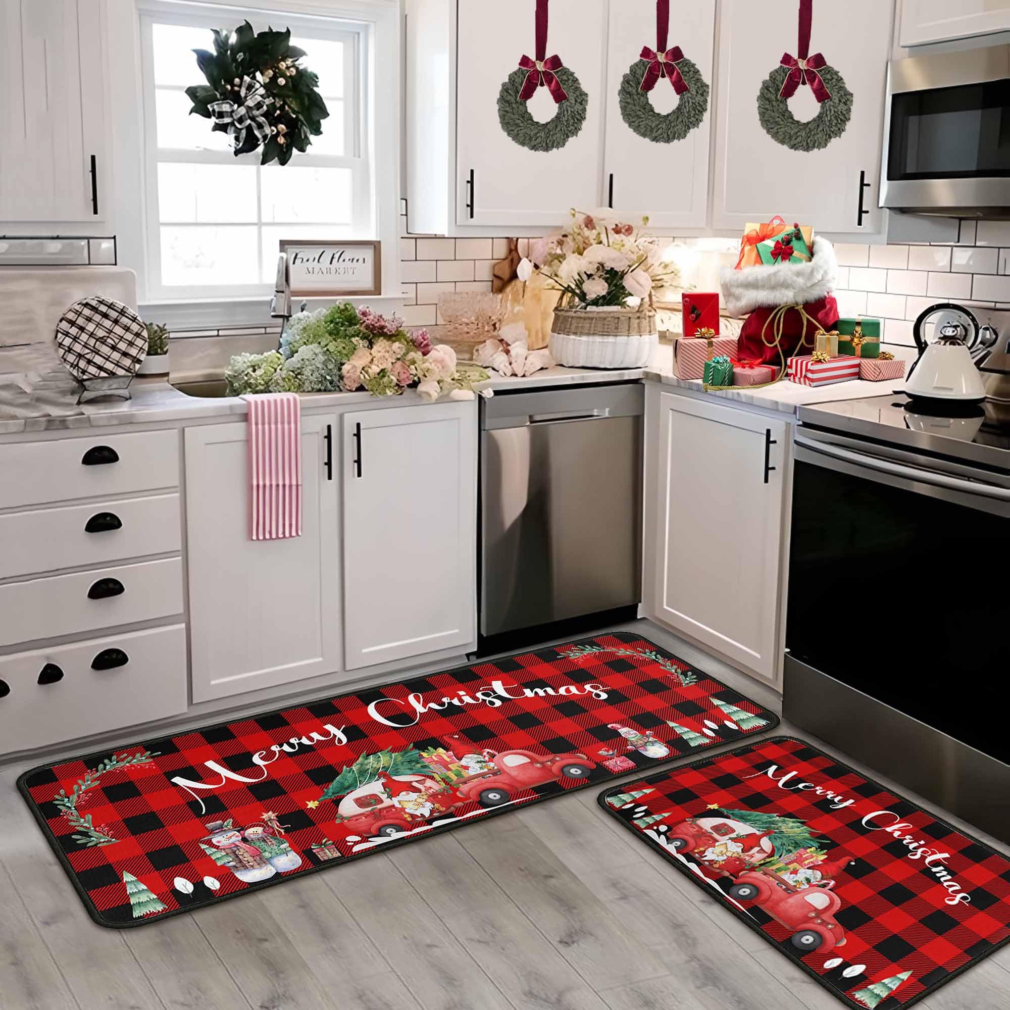 Putware mats styled in entryway creates welcoming holiday ambiance