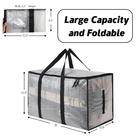 PWRSC translucent bag revealing packed linens for quick visual identification