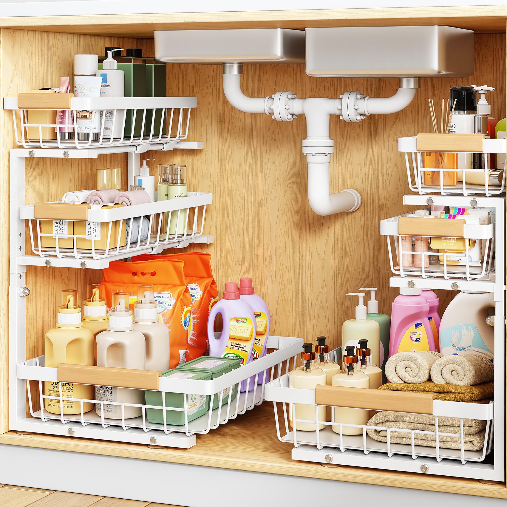 PXRACK front view of two-pack shelves showing compact storage benefit