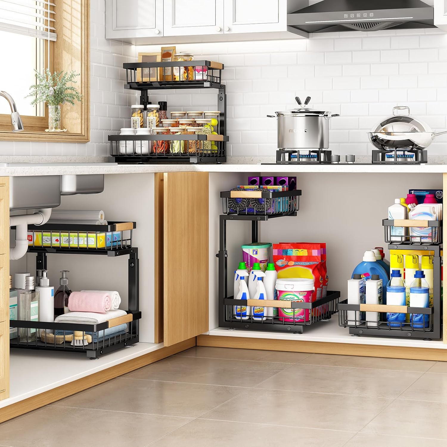 PXRACK lifestyle kitchen scene with organizer in use for quick access