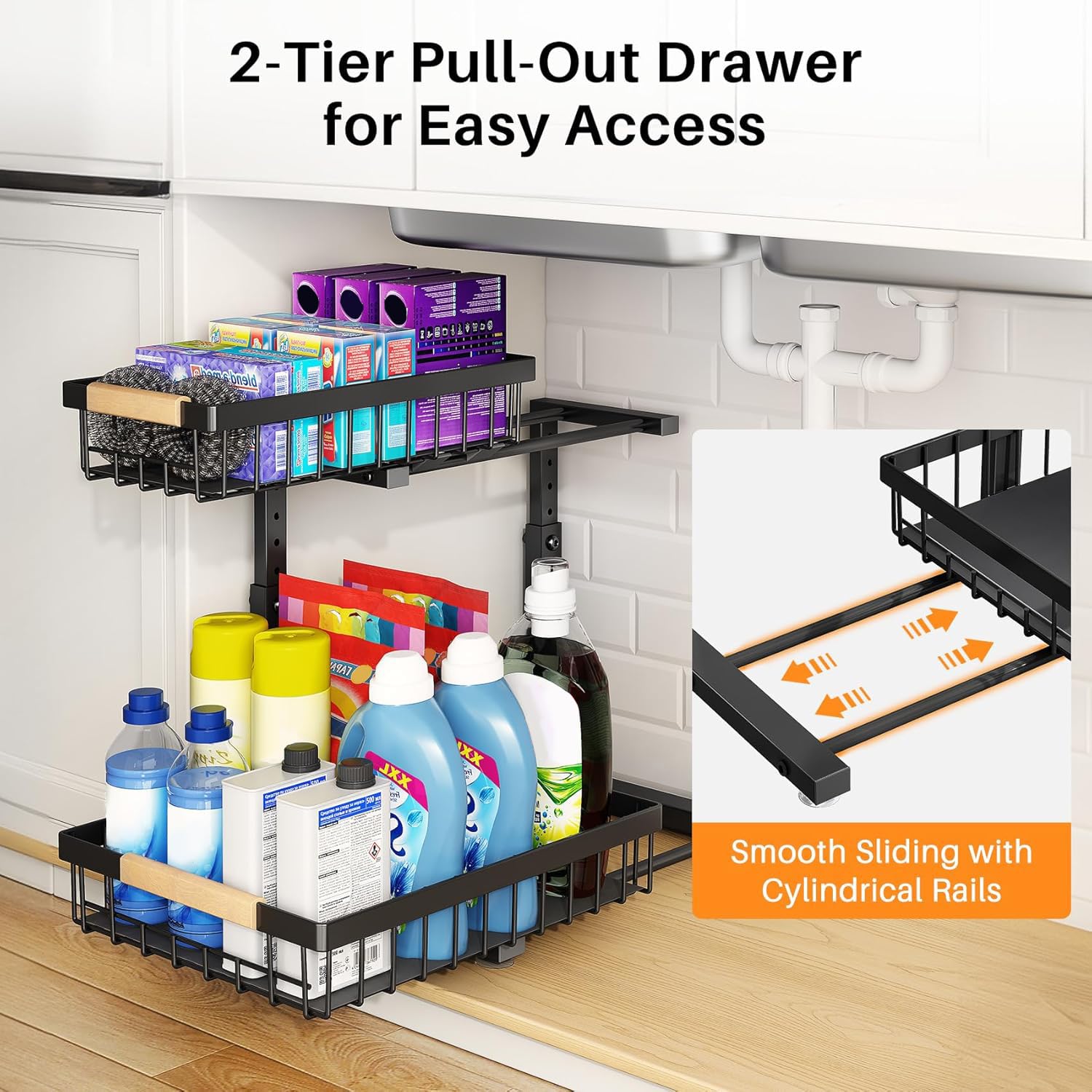 PXRACK close-up of dual slide rails for smooth pull-out access