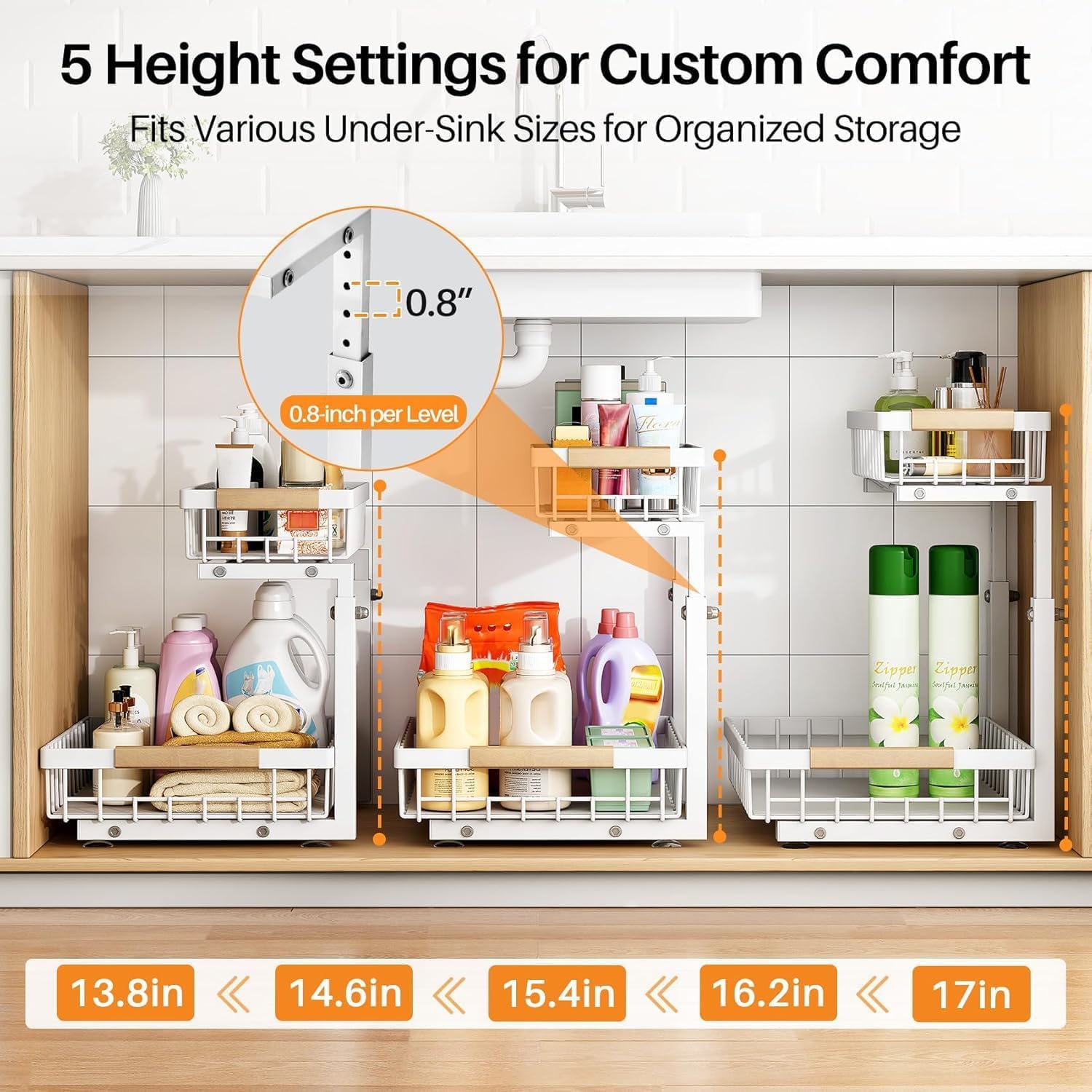 PXRACK height adjustment settings showing customizable shelf spacing