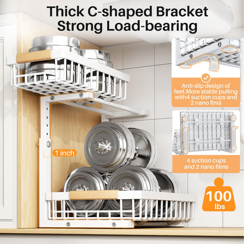 PXRACK organizer installed in kitchen cabinet for quick access benefit