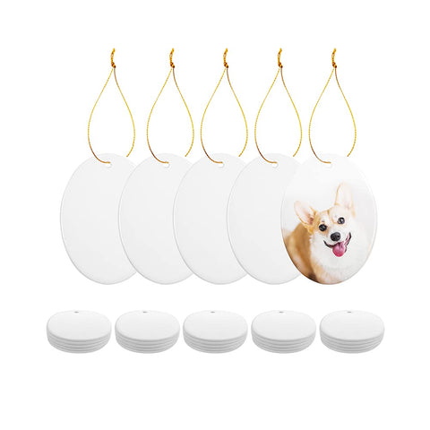 PYD Life front packaging showing 25 white oval ornaments and included box for easy storage
