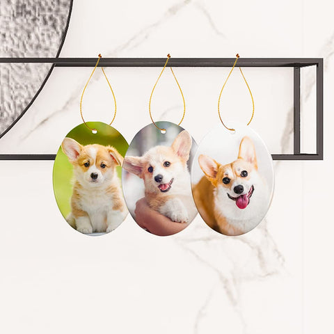 PYD Life ornaments hanging on a holiday tree conveying finished product display idea