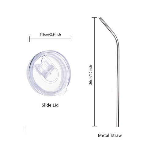 PYD Life slide lid and metal straw detail demonstrating spill control and reusable straw
