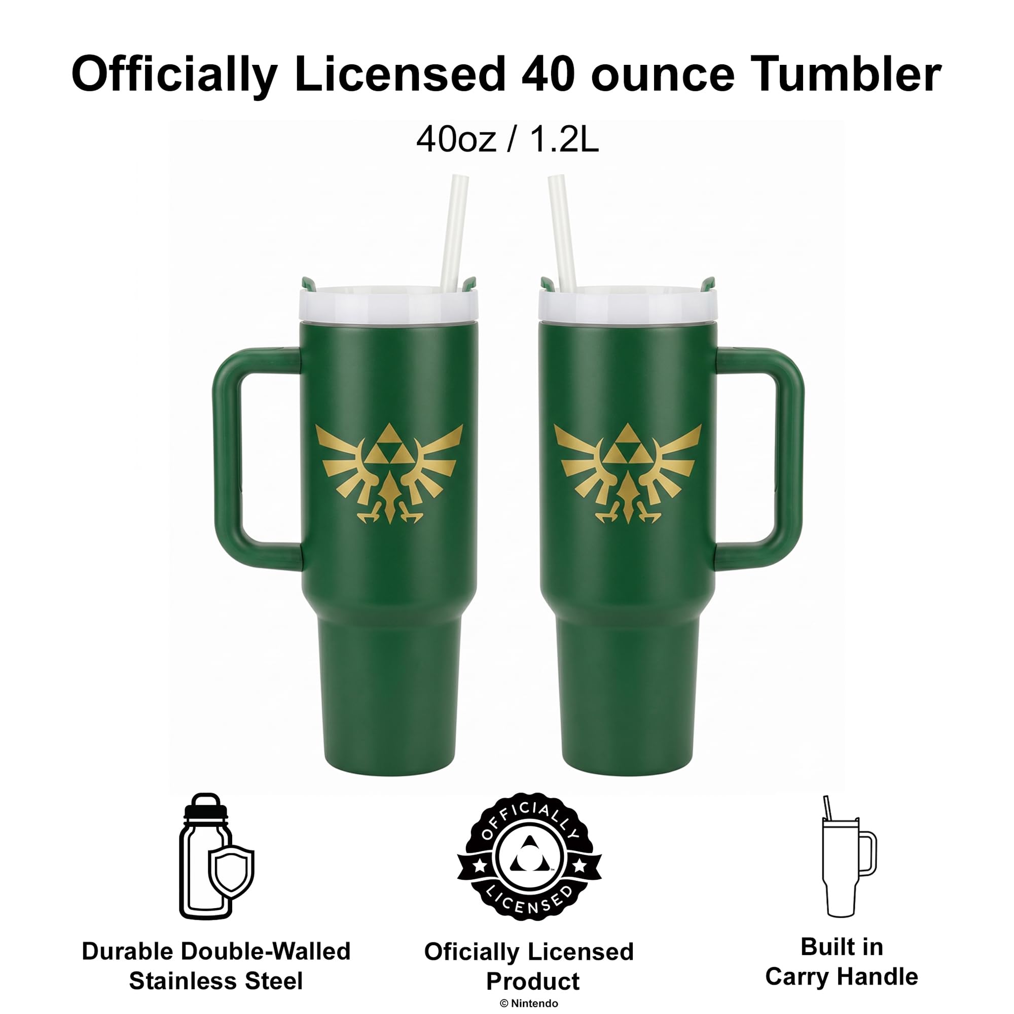 Pyramid America tumbler handle close-up showing secure grip for travel