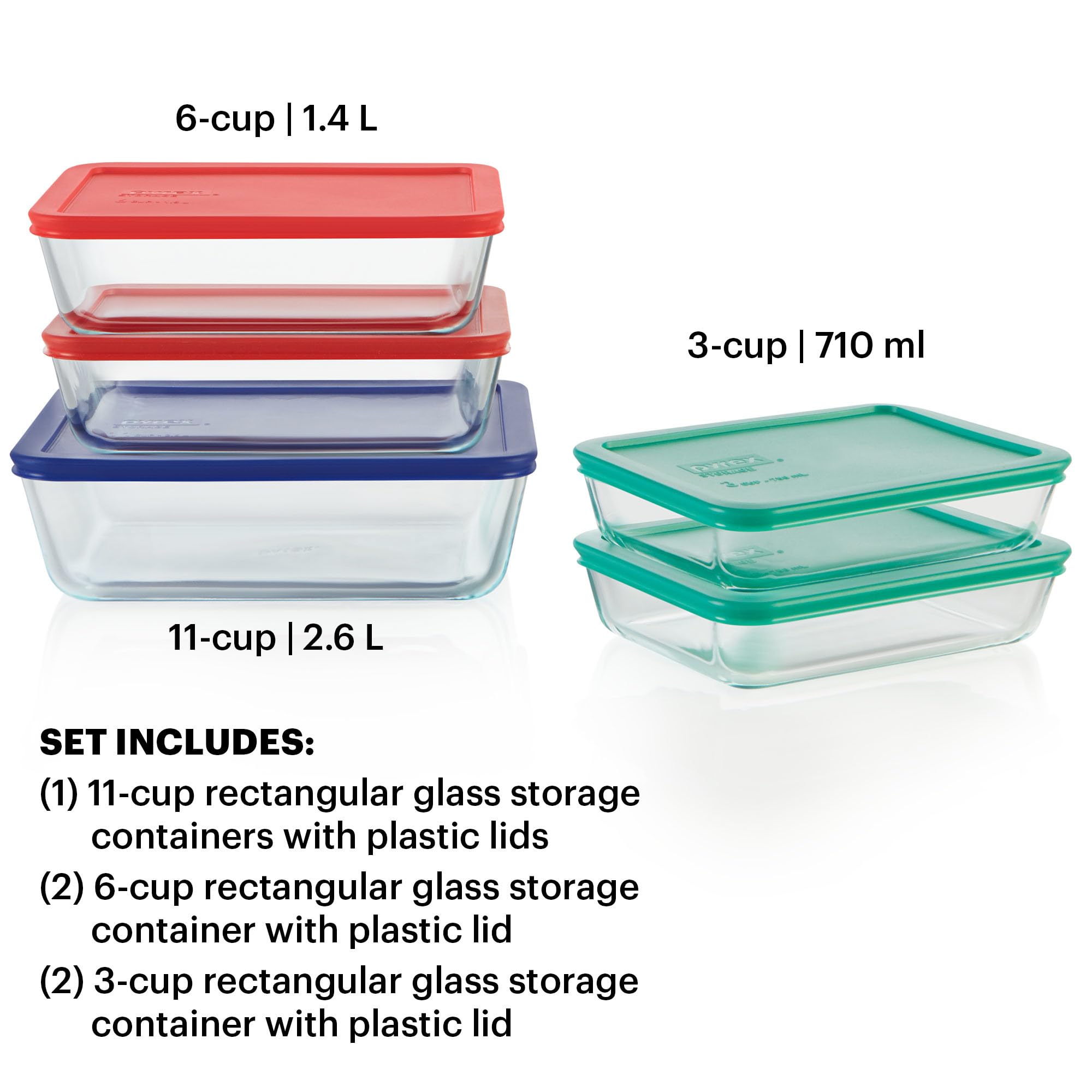 Pyrex 11-cup glass close-up highlighting durable, stain-resistant surface