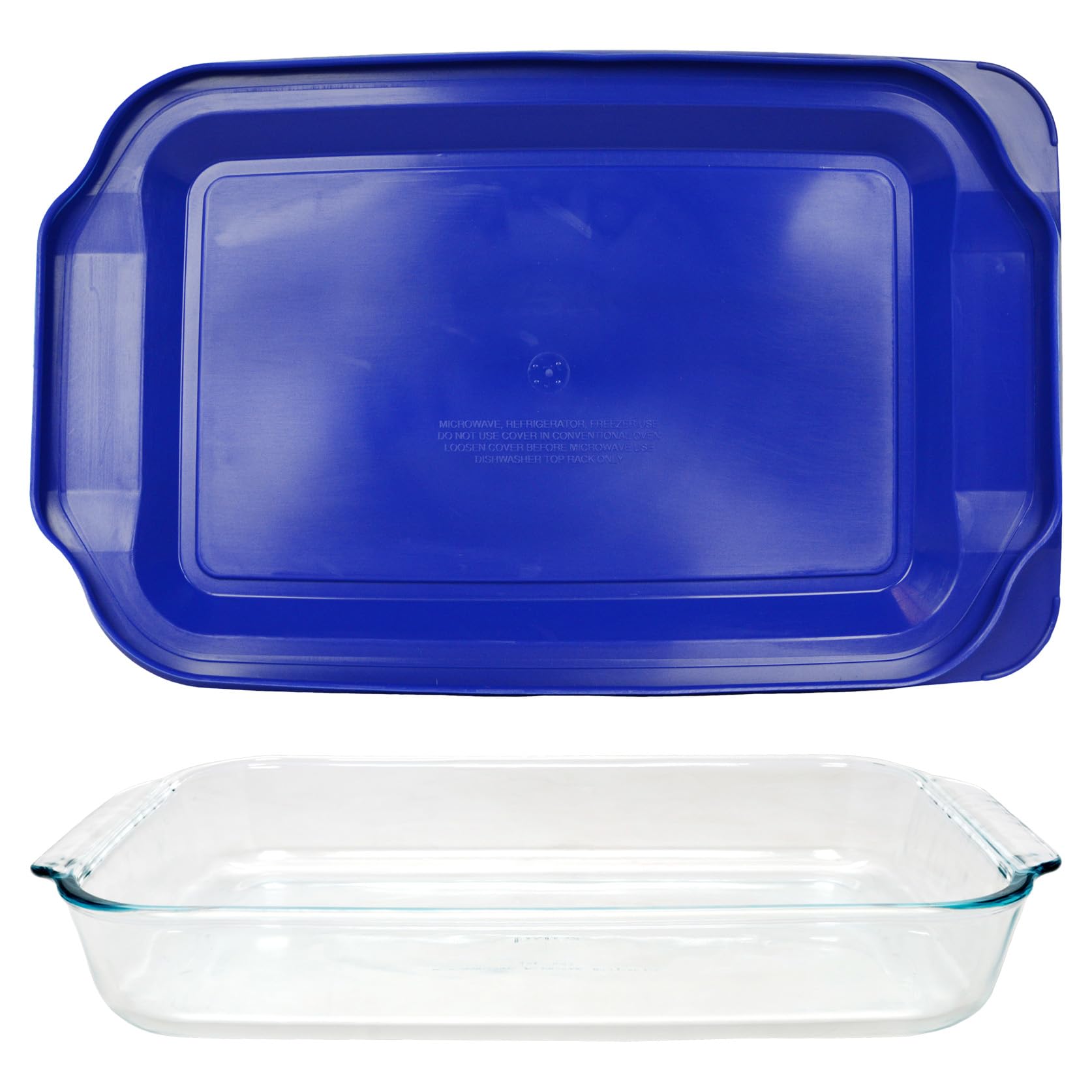 Pyrex blue lagoon lid top view showing BPA-free seal for safe storage
