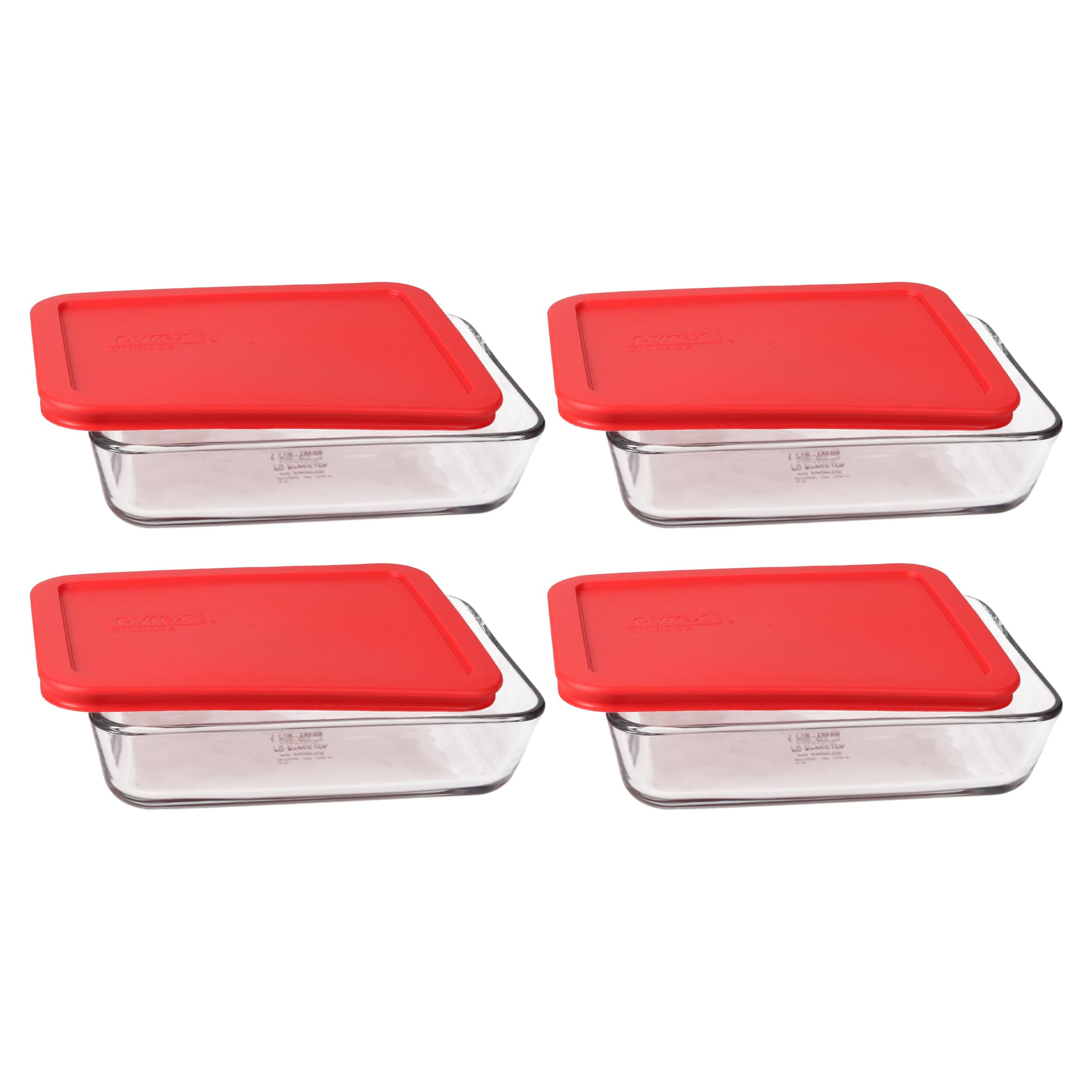 Pyrex clear 3-cup dish with red lid showing secure seal and easy visibility