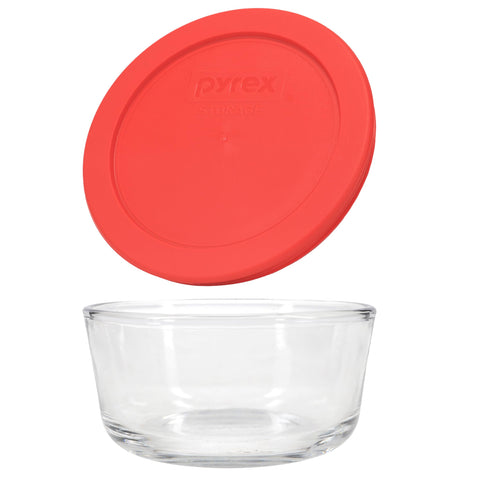 Pyrex 7200 glass bowl close-up showing tempered glass texture and stain resistance