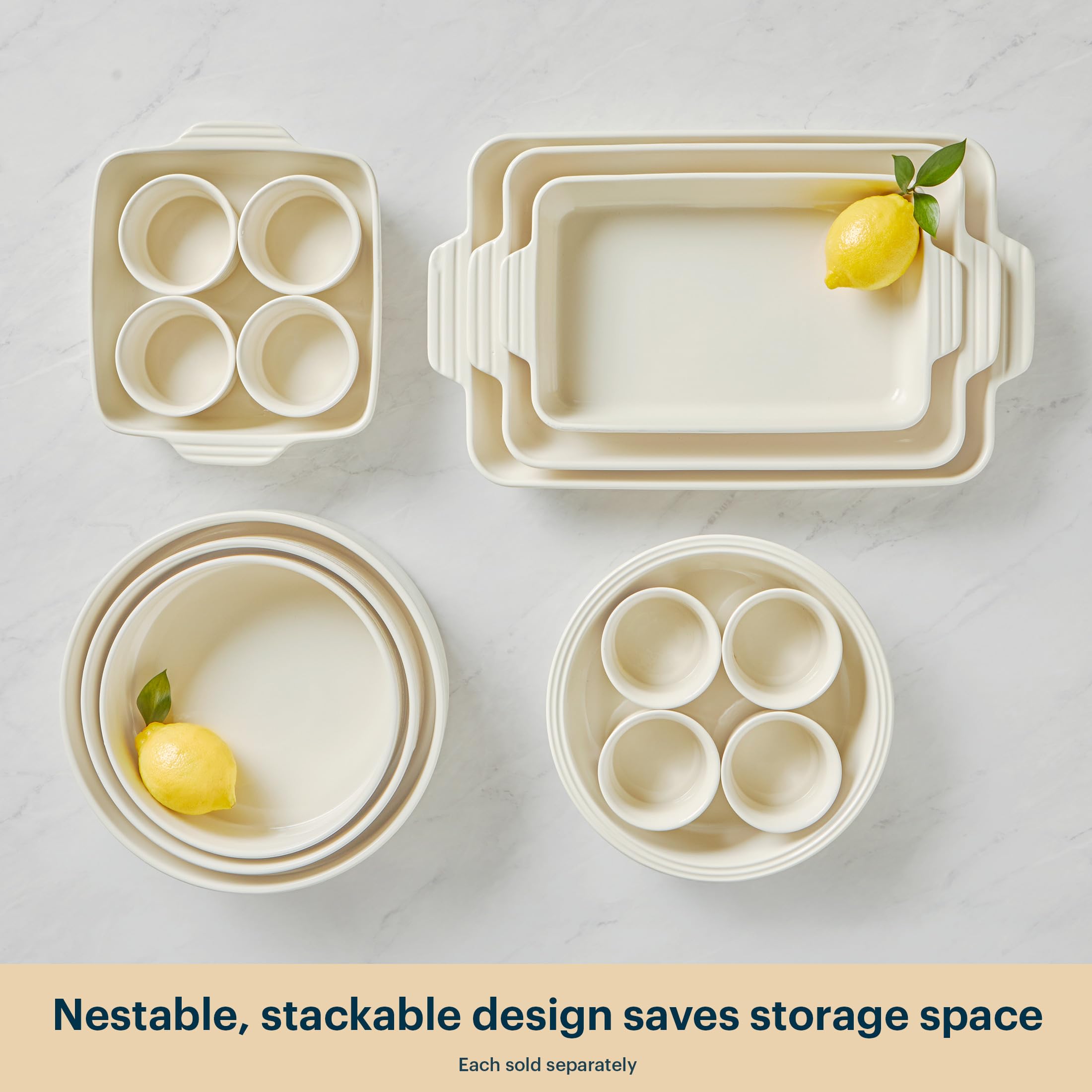 Pyrex 8-inch square and 9-inch pie plate showing size comparison benefit