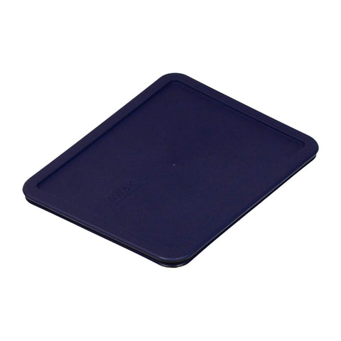 Pyrex close-up of dark blue lid highlighting secure seal and stain resistance