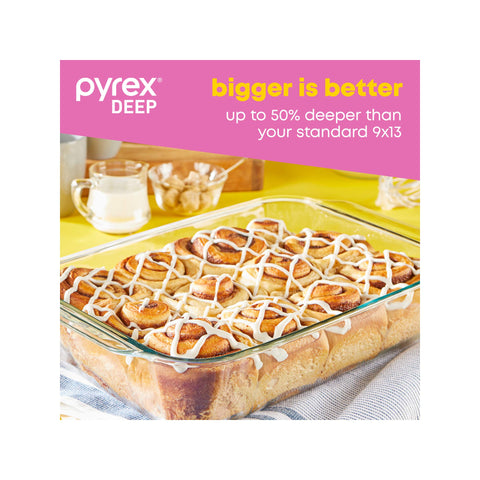Pyrex pans in fridge stacked with lids showing organized storage benefit