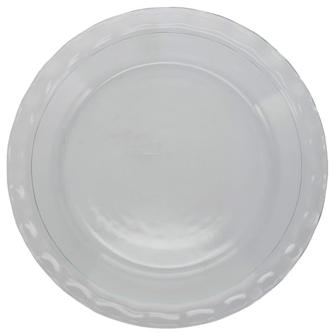 Pyrex pie plate in kitchen setting on counter displaying serving-ready presentation and convenience