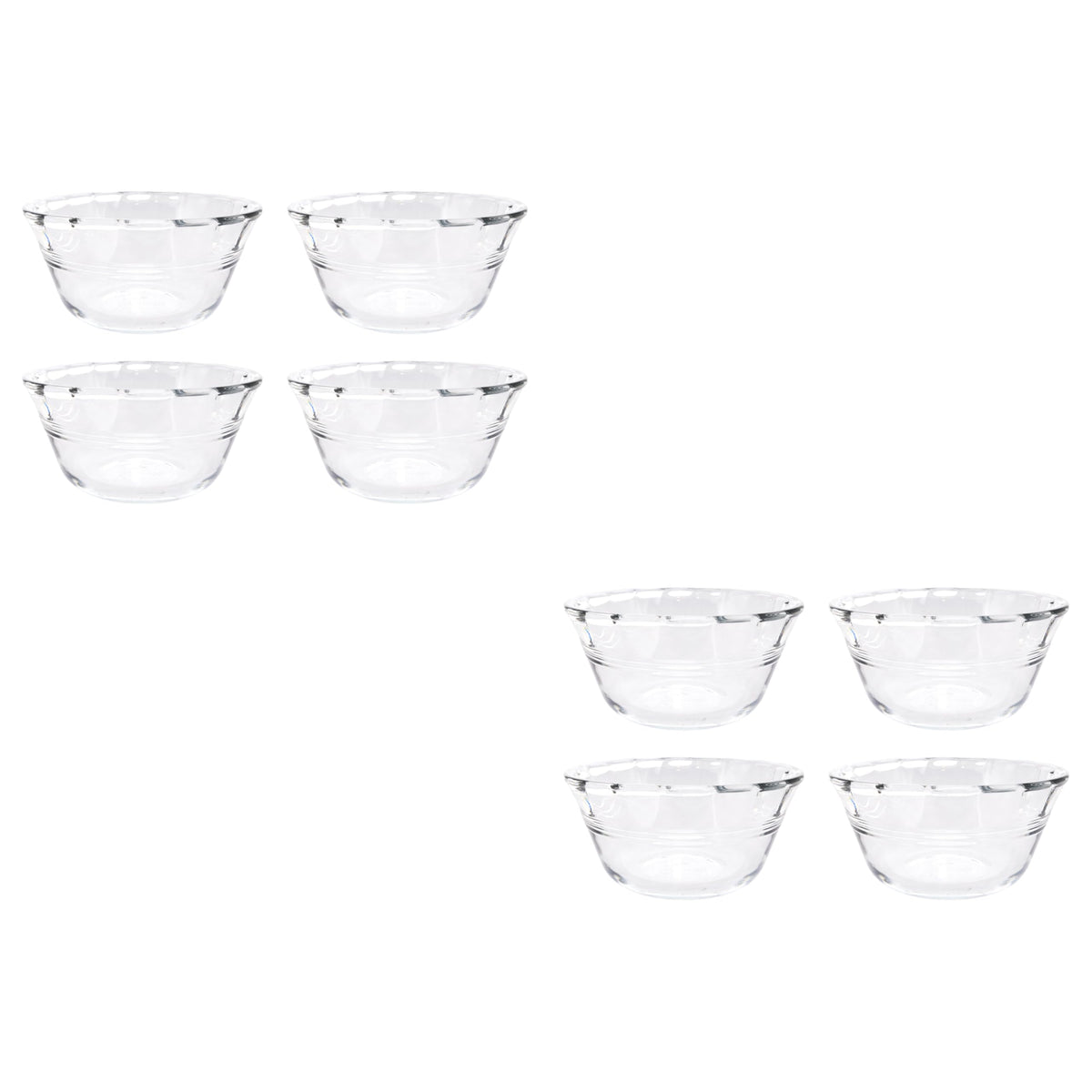 Pyrex front packaging showing eight 6oz bowls and made in USA benefit