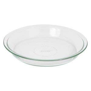 World Kitchen Pyrex plate beside knife showing scale and serving readiness