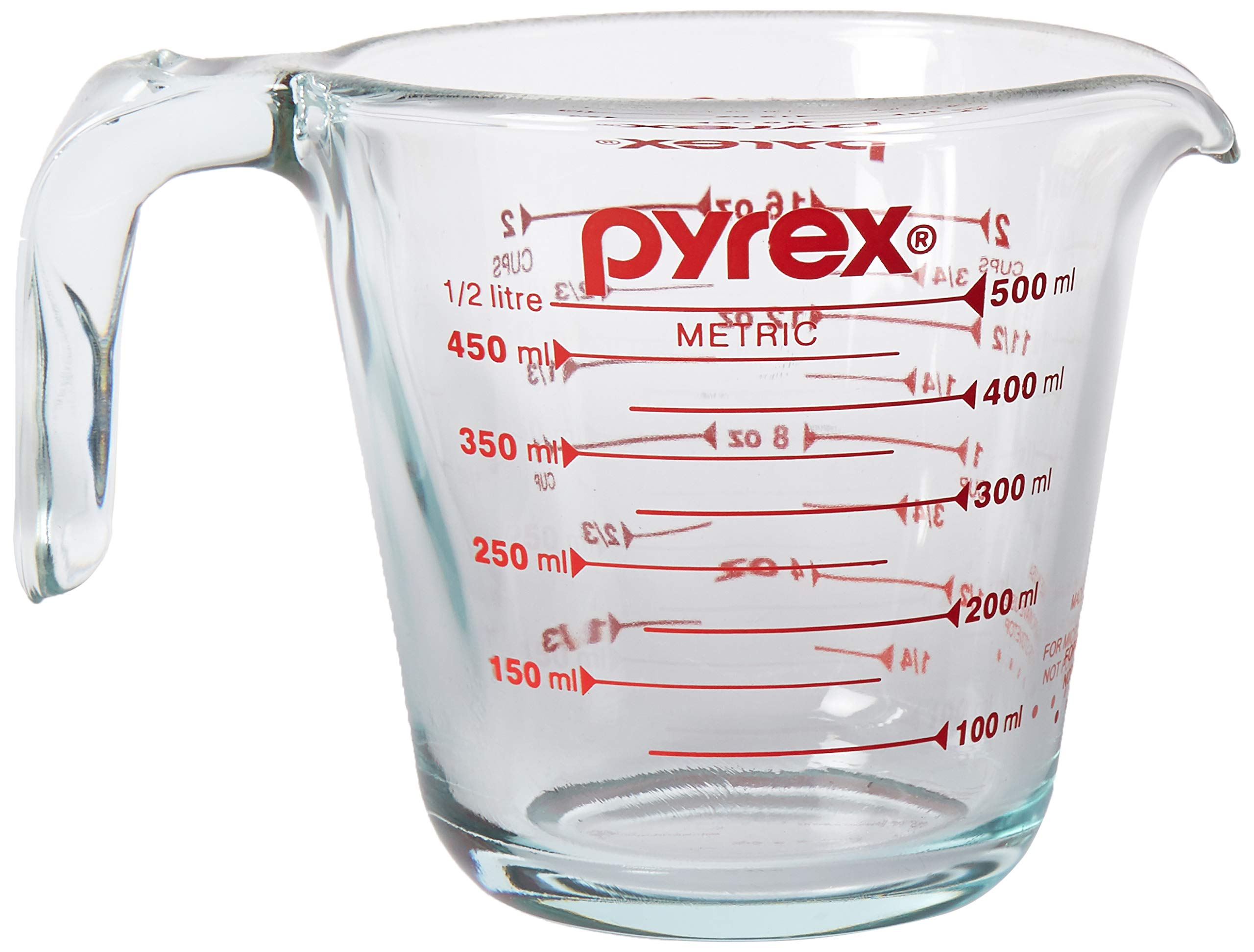 Pyrex Prepware close-up of red measurement markings for easy accurate readings