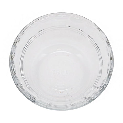 Pyrex stacked bowls in cabinet demonstrating space-saving storage